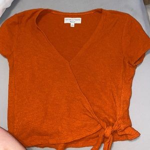 Madewell burnt orange textured top
